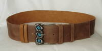 60mm Wide Pale Brown & Light Tan Reversible Leather Belt