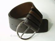 Wide Brown Reversible Leather Belt - 70mm - 42