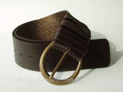 Wide Brown and Bronze Reversible Leather Belt - 70mm - 45 inch